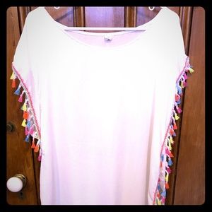 Women’s multicolor tassel swim coverup size small